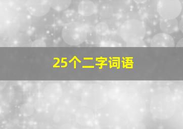 25个二字词语