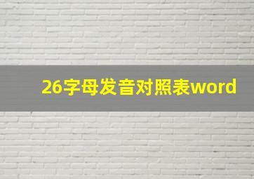 26字母发音对照表word