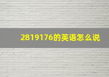 2819176的英语怎么说