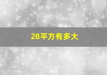 28平方有多大