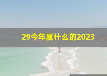 29今年属什么的2023