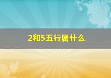 2和5五行属什么