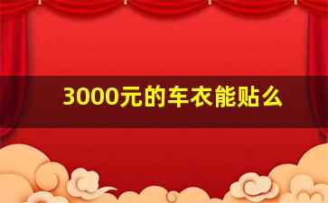 3000元的车衣能贴么