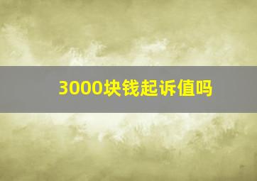 3000块钱起诉值吗