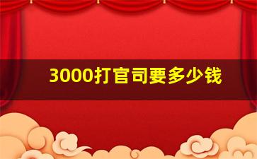 3000打官司要多少钱