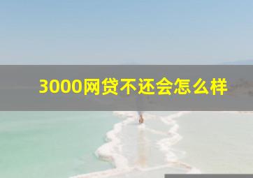 3000网贷不还会怎么样