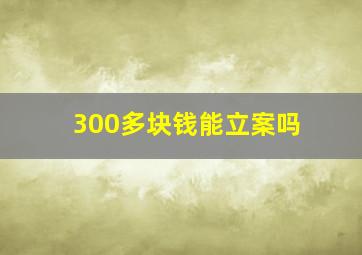 300多块钱能立案吗