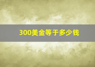 300美金等于多少钱