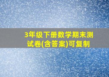 3年级下册数学期末测试卷(含答案)可复制