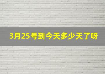 3月25号到今天多少天了呀