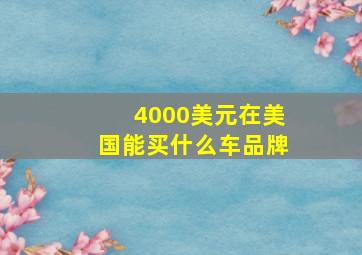 4000美元在美国能买什么车品牌