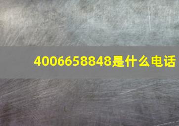 4006658848是什么电话