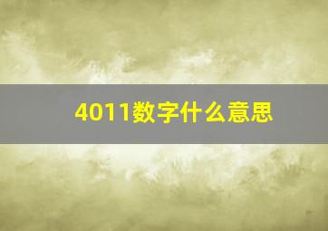 4011数字什么意思