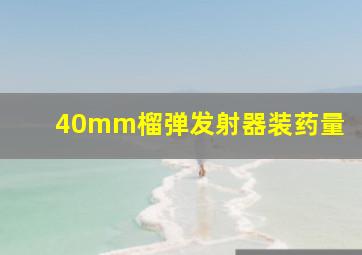 40mm榴弹发射器装药量