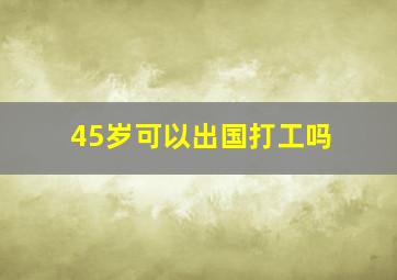 45岁可以出国打工吗