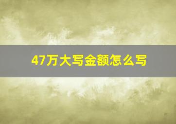 47万大写金额怎么写