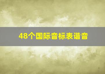 48个国际音标表谐音