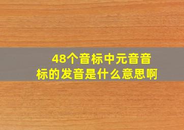 48个音标中元音音标的发音是什么意思啊