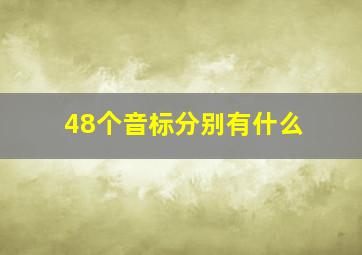 48个音标分别有什么