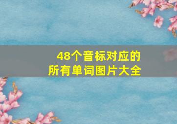 48个音标对应的所有单词图片大全