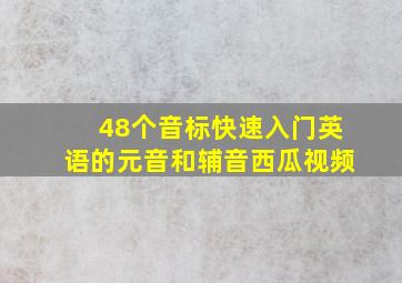 48个音标快速入门英语的元音和辅音西瓜视频