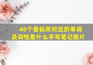 48个音标所对应的单词及词性是什么手写笔记图片