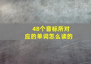 48个音标所对应的单词怎么读的