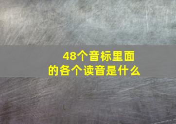 48个音标里面的各个读音是什么