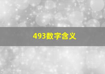 493数字含义