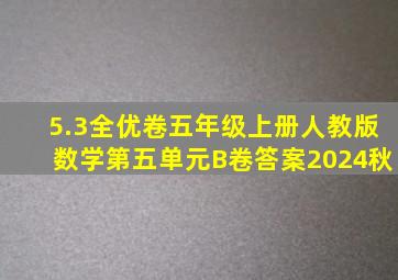 5.3全优卷五年级上册人教版数学第五单元B卷答案2024秋