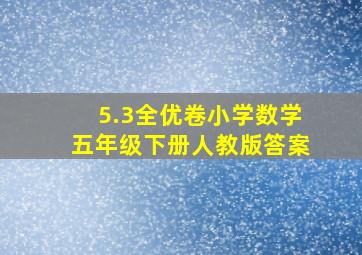 5.3全优卷小学数学五年级下册人教版答案