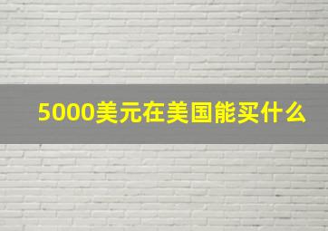 5000美元在美国能买什么