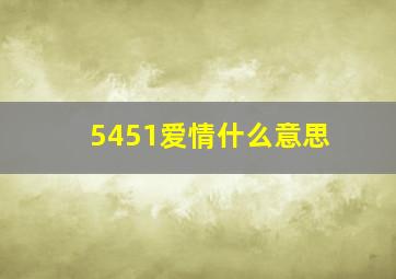 5451爱情什么意思