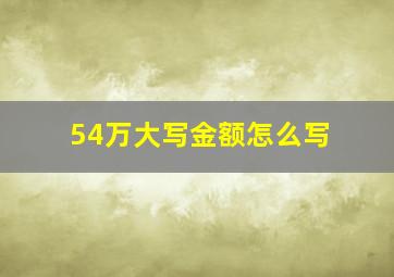 54万大写金额怎么写