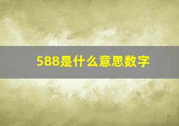 588是什么意思数字