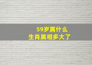 59岁属什么生肖属相多大了