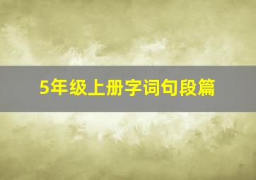 5年级上册字词句段篇