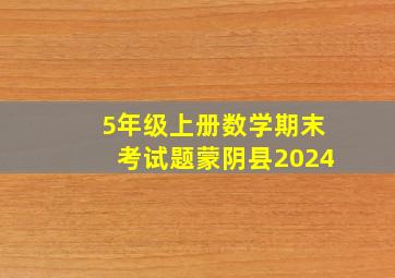 5年级上册数学期末考试题蒙阴县2024