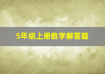 5年级上册数学解答题