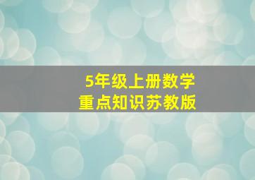 5年级上册数学重点知识苏教版