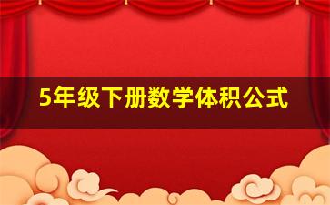 5年级下册数学体积公式