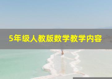 5年级人教版数学教学内容