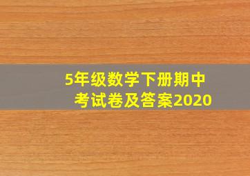 5年级数学下册期中考试卷及答案2020