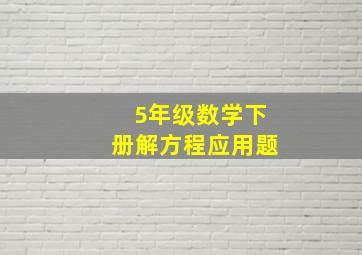 5年级数学下册解方程应用题