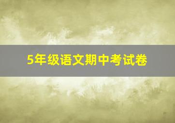 5年级语文期中考试卷