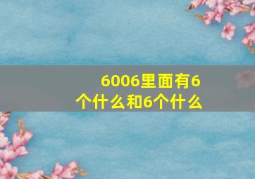 6006里面有6个什么和6个什么