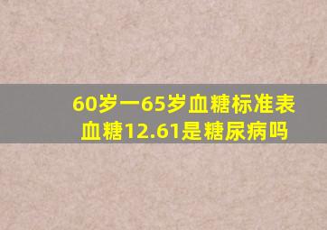 60岁一65岁血糖标准表血糖12.61是糖尿病吗