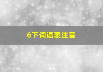 6下词语表注音