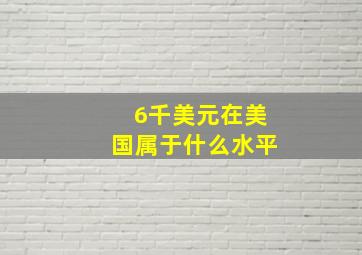 6千美元在美国属于什么水平