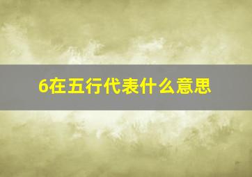 6在五行代表什么意思